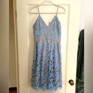 Lacey Blue Summer Wedding Guest Dress